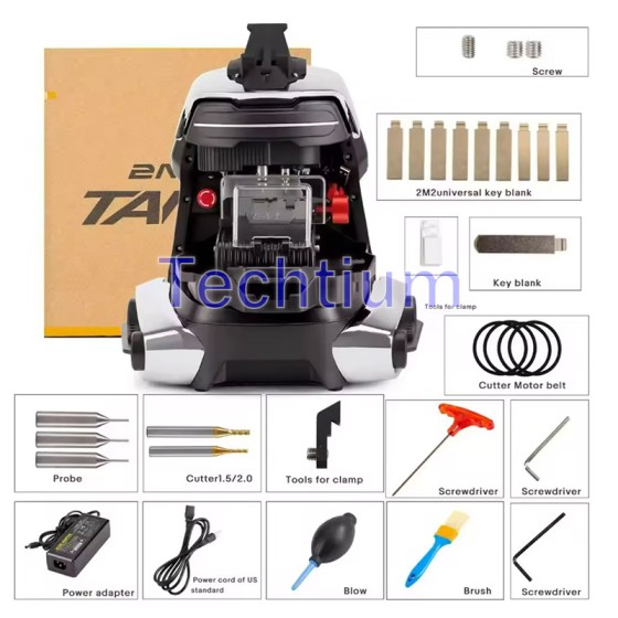 2M2 TANK 2 Pro TANK II Pro CNC Key Cutting Machine Add House Keys Mul-T-lock, Dimple, Multi-point Keys with Protective Shell Mobile APP Control with battery